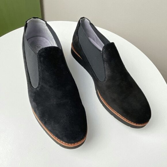 Johnston & Murphy Bree Slip-on Flat Loafer Black Suede Almond Toe Sz 9 - Picture 10 of 10